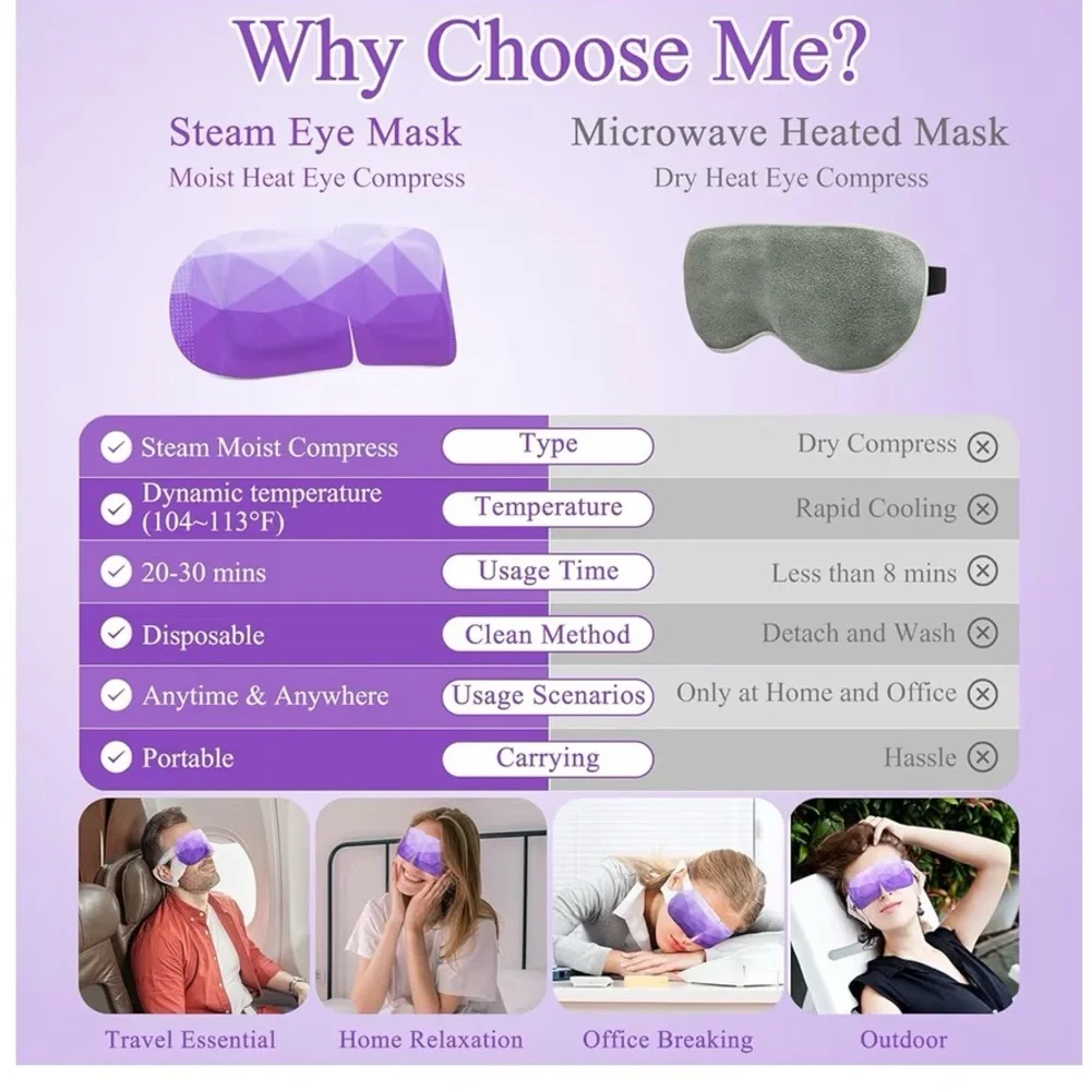 2PK FRSHMORN Steam Eye Mask in Lavender or Green Tea - Picture 4 of 5